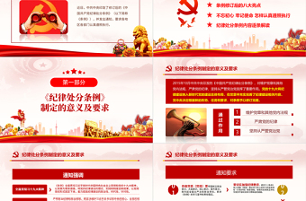 原創(chuàng)精講新版中國共產(chǎn)黨紀律處分條例黨課PPT-版權(quán)可商用