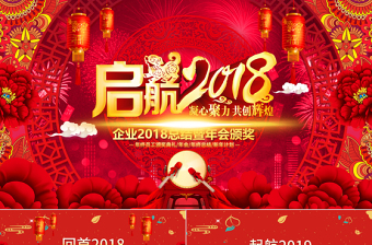 啟航2019年豬年誓師頒獎年會PPT模板