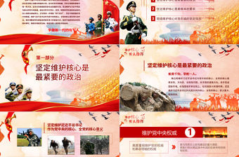 2019年維護(hù)核心聽黨指揮部隊軍隊主題教育PPT模板