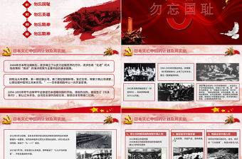 黨建牢記抗戰歷史抗戰勝利紀念日PPT模板