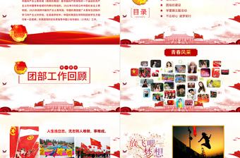 團委共青團志愿者青春正能量照片展示ppt