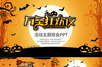 卡通創(chuàng)意風(fēng)瘋狂萬(wàn)圣節(jié)介紹PPT模板