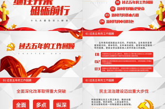 砥礪前行十九大報告學習黨建PPT模板