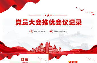 黨政風黨員大會推優(yōu)會議記錄PPT課件模板