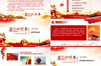 原創(chuàng)2019年建國70周年中國正青春國慶愛國PPT-版權可商用