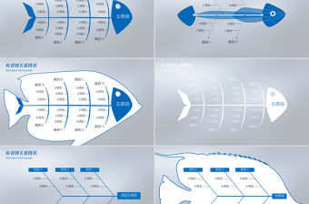 魚骨圖PPT品管圈QC圖表PPT模板