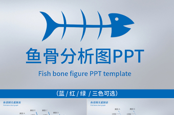 魚骨圖PPT品管圈QC圖表PPT模板