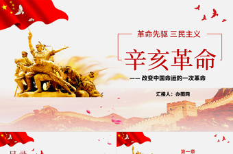 紅色大氣簡約黨課黨政辛亥革命課件PPT模板