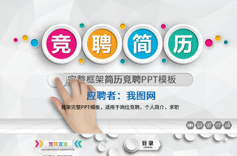 崗位競聘PPT模板個人簡歷PPT