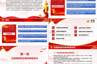 2019年紅色國家職業教育改革實施方案PPT