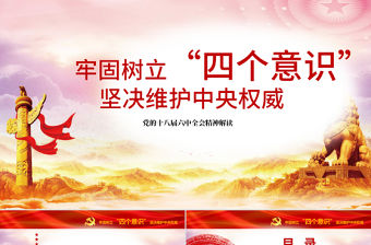 十八屆六中全會ppt四個意識學習解讀微型黨課ppt