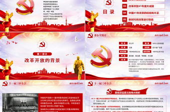 紅色大氣紀念改革開放40周年黨建PPT