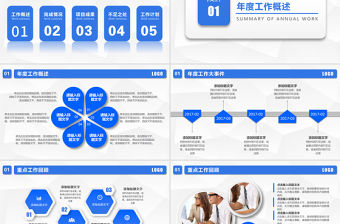 原創(chuàng)2018微立體藍色簡約大氣年終總結工作總結PPT模板-版權可商用