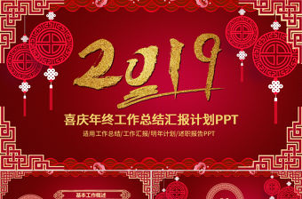 紅色喜慶中國風新年狗年年終總結暨新年計劃PPT