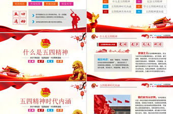 原創(chuàng)共青團(tuán)五四精神100周年五四青年團(tuán)員模板-版權(quán)可商用