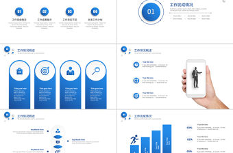 簡約創意微粒體工作總結述職報告ppt模板