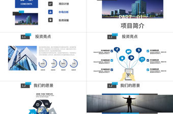 大氣簡約商業計劃書創業融資計劃書項目推廣PPT