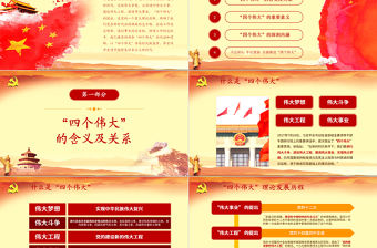 十九大精神四個偉大內容學習黨課ppt課件