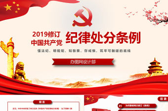 2019年紅色中國共產黨處分條例PPT模板