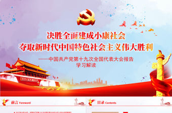 2019年黨的十九大精神PPT模板