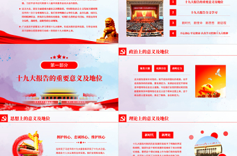 2019年黨的十九大精神PPT模板