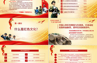 原創(chuàng)傳承紅色基因擔當強軍重任軍隊PPT模板-版權(quán)可商用