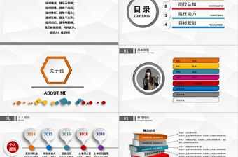 個性彩色時尚崗位競聘PPT模板幻燈片