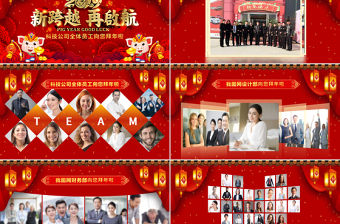 原創2019年企業元旦新年電子賀卡動態視頻ppt-版權可商用