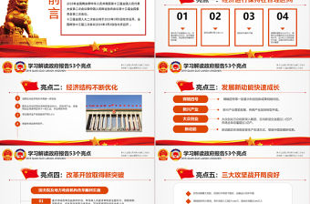 原創2019年兩會政府工作報告53個亮點PPT-版權可商用