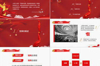 中國共產(chǎn)黨章程（2012年修改版本）黨章黨規(guī)學(xué)習(xí)解讀PPT模板幻燈片