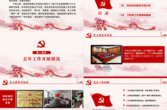 2019年黨建工作匯報PPT模板