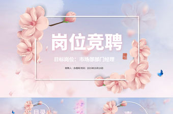 唯美蝶戀花片頭中國風崗位競聘個人簡歷PPT