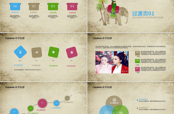 原創創意傣族潑水節民族風情ppt動態模板-版權可商用