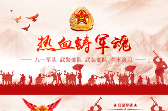 八一軍隊改革部隊教育軍事國防PPT模板