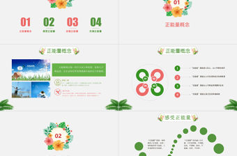 綠色清新簡潔喚醒正能量員工培訓PPT模板