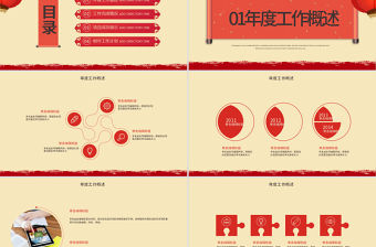 傳統元素中國風2017年終總結ppt模板