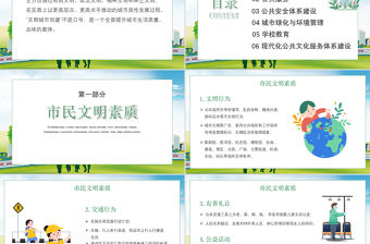 綠色創建文明城市我們共同努力PPT模板