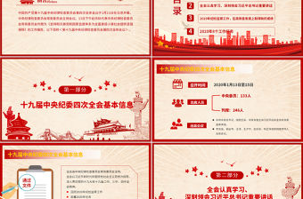 學習解讀十九屆中央紀委四次全會公報PPT模板