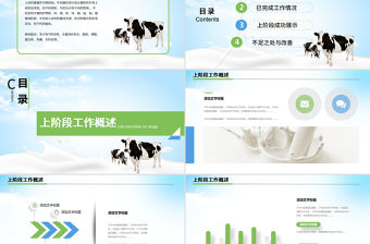 原創牛奶行業生態牛奶營養品綠色牛奶PPT模板-版權可商用