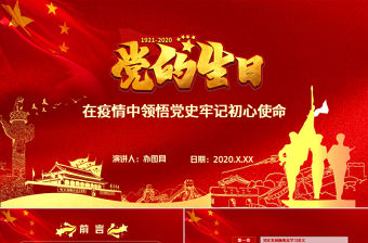 中國共產黨建黨100周年七一黨課光輝歷程黨史黨課PPT模板