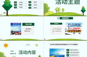 原創(chuàng)2018全國科普日活動方案PPT模板-版權(quán)可商用