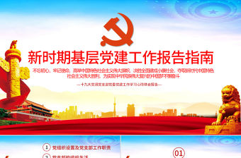 簡潔黨建風(fēng)新時期基層黨建工作報告指南PPT