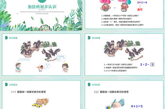 人教版小學一年級數學上冊第三課第三課時：1~5的認識和加減法——加減法的初步認識（含配套教案）課件PPT