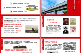中國鐵路發(fā)展歷程教育教學(xué)通用PPT模板