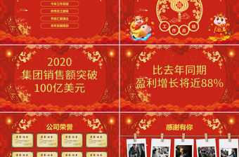 紅色大氣風工作總結暨年會頒獎PPT模板