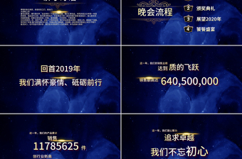 原創(chuàng)夢(mèng)想起航2020年藍(lán)色2020春節(jié)公司年會(huì)ppt模板