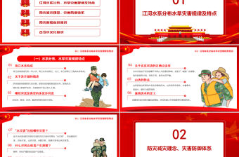 紅色黨政風暴雨防范措施宣傳教育PPT模板