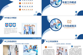 【含內容及范文】藍色簡潔某某醫院急診科年終工作總結及新年工作計劃PPT