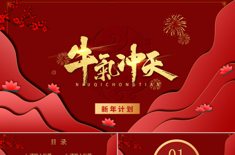 2021紅色喜慶剪紙風(fēng)牛年牛氣沖天工作總結(jié)工作計(jì)劃PPT模板