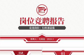 原創個人求職簡歷崗位競聘競選報告PPT模板